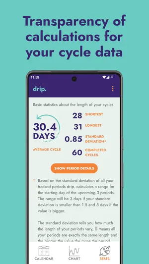 drip menstrual cycle and fertility tracking